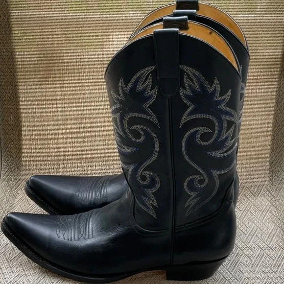 Go West Black Cowboy Men’s Boots Size 39.5